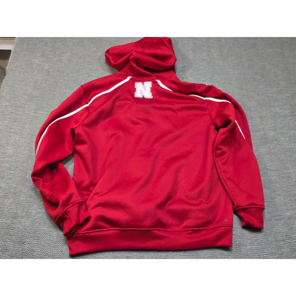 Adidas Nebraska Huskers Red Pullover Hoodie Mens Large Lincoln NCAA Sweatshirt